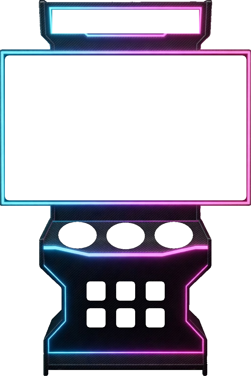 Neon arcade cabinet for Basted Visuals